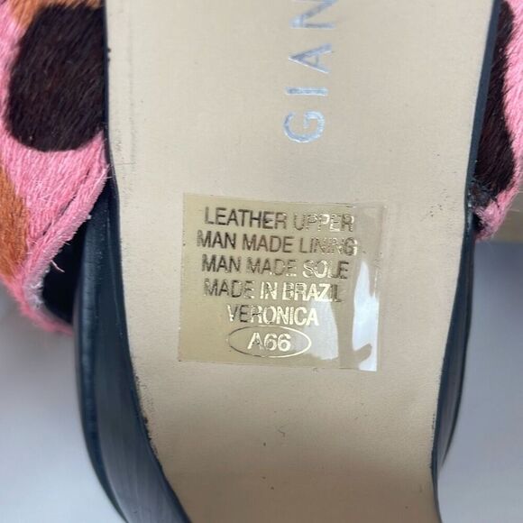 Gianni Bini Veronica Leopard Print Hair on Hide Strappy Heeled Sandals 8 - Picture 12 of 13